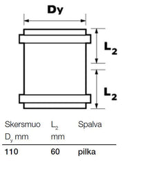 Wavin double socket for internal sewage, Ø 110 mm