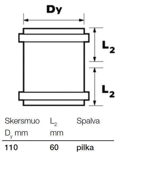 Wavin double socket for internal sewage, Ø 110 mm