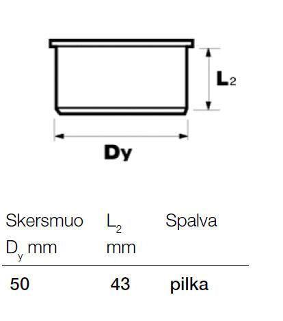Vidaus kanalizacijos aklė Wavin, Ø 50 mm