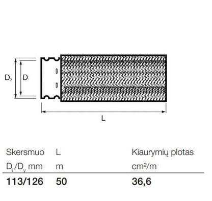 Rievėtas drenažo vamzdis su geotekstile Wavin, Ø 113/126 mm