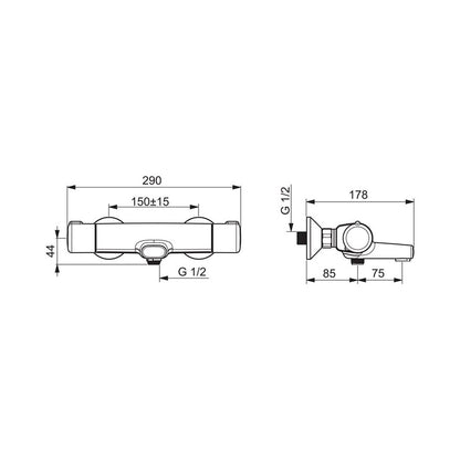 Thermostatic bath mixer Oras Nova Eco 7462U-33