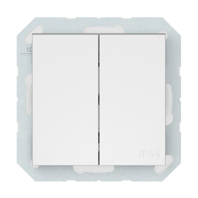 Switch VILMA QR1000, 2-gang, matte white, IP44