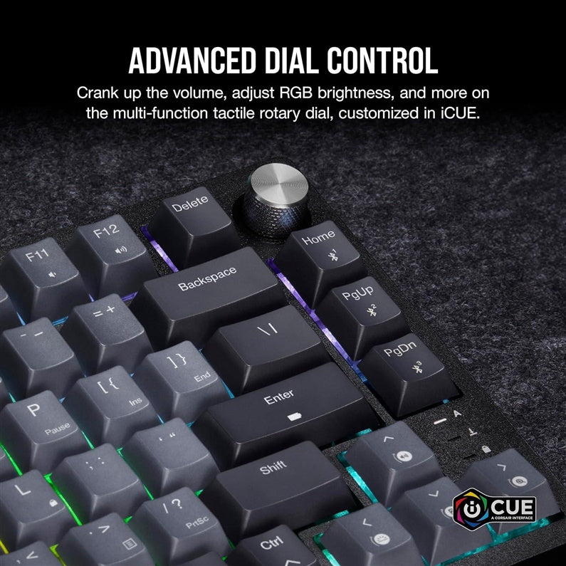 Klawiatura Corsair K65 PLUS EN, czarno-szara, bezprzewodowa