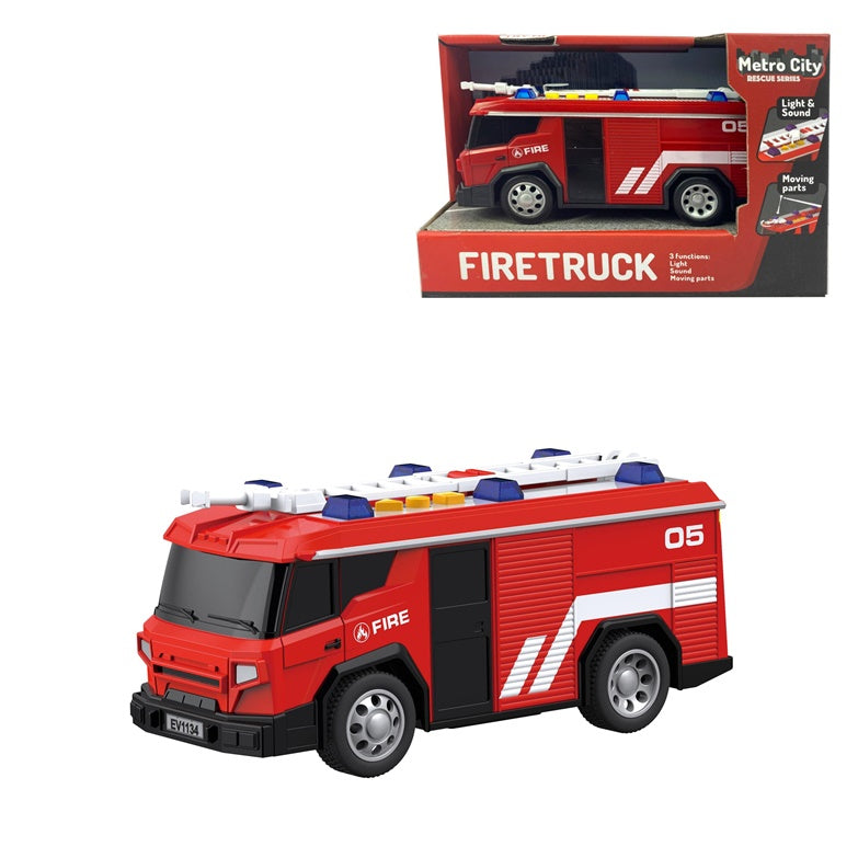 Toy Fire Truck Rescue Series 42-WY1134, red