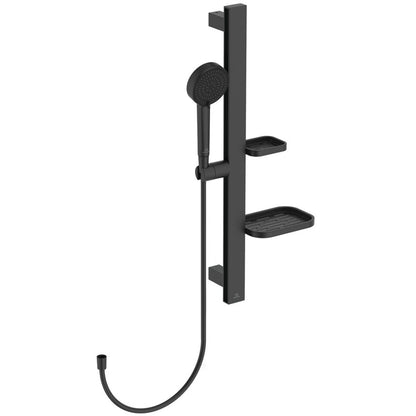 SHOWER RAIL WITH SHOWER HEAD + MATTE BLACK