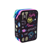 Piórnik CoolPack, 20 cm x 13 cm, czarny/wielokolorowy