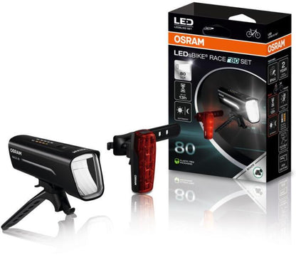 Bicycle Light Set Osram LED, plastic, black