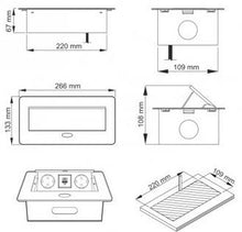 Įmontuojamas ilgintuvas Design Light, 2 vietos, USB A+C, 3 m