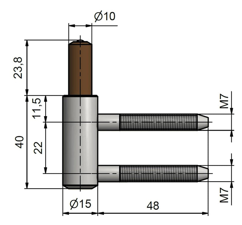 Door hinge TKZ POLNA 9733253L, 1.5×6.38 cm