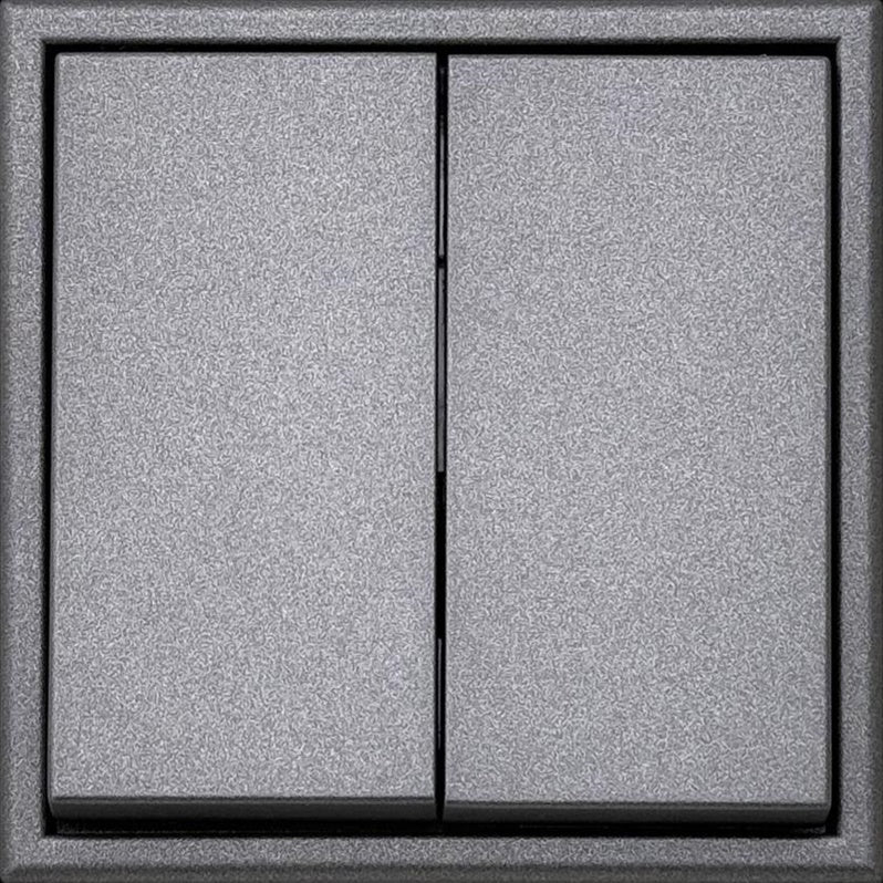 Push-button switch LIREGUS MODERN, 2-gang, matt black