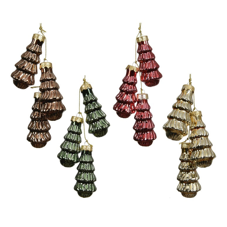 Eglutės žaisliukas Decoris, rudas/aukso/raudonas, 3 vnt