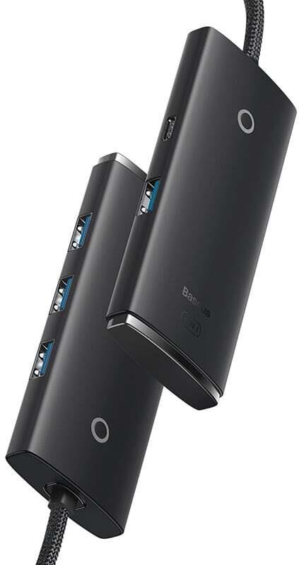 USB Hub Baseus USB-C male, 4 x USB/USB-C female, black
