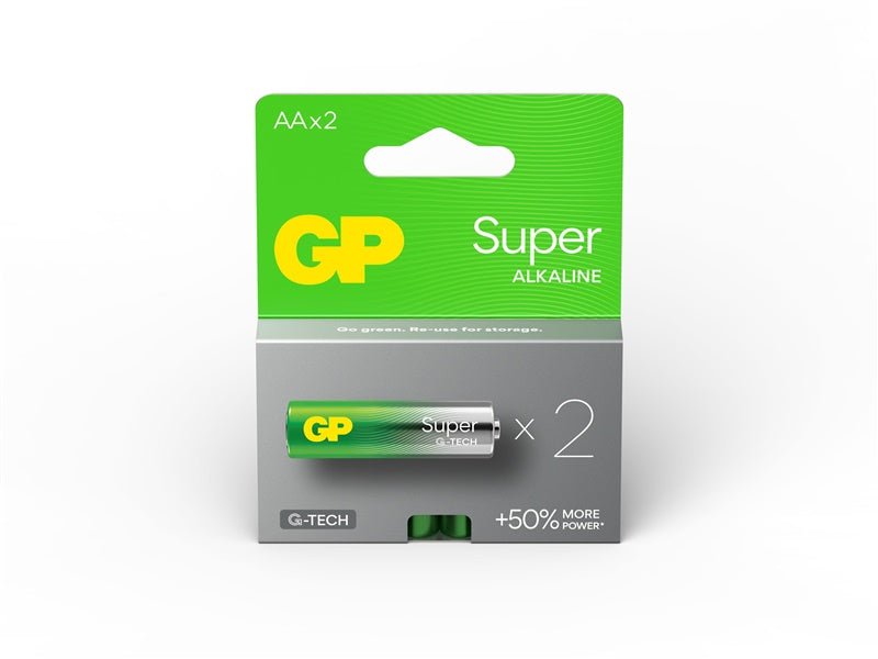 GP SUPER ALKALINE AA/LR06 Batteries, 1.5V, 2 pcs.