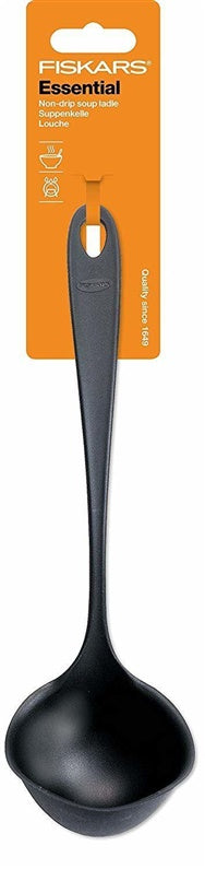 Ladle Fiskars, 28 cm, black, plastic