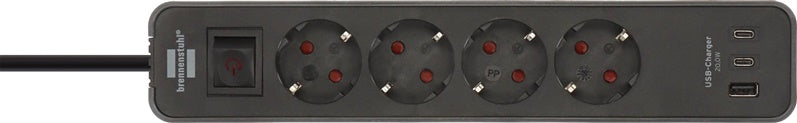 Buitinis ilgintuvas BRENNENSTUHL ECOLOR,4vt.,3USB A+C,1,5 m