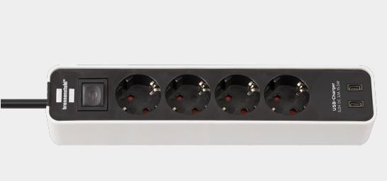 Buitinis ilgintuvas BRENNENSTUHL ECOLOR, 4 vt., 2USB C, 1,5m