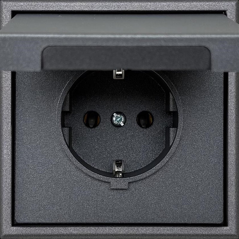 Socket LIREGUS MODERN, IP44, matt black