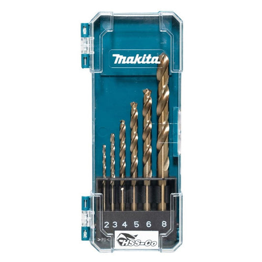 Makita D-75758 HSS-CO Metal Drill Bit Set 2-8 mm, 6 Pcs