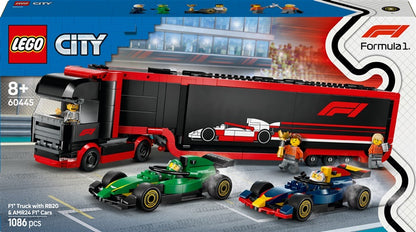 LEGO® City F1® Truck with RB20 & AMR24 F1® Cars, 1086 vnt.