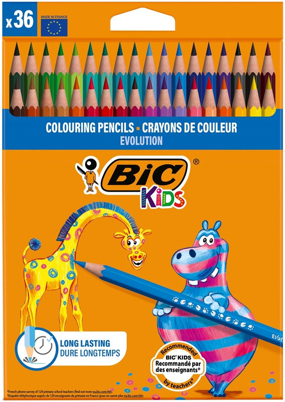 PIEŠTUKAI SPALVOTI BIC EVOLUT 36SPALVOS