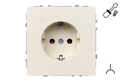 Socket LIREGUS MODERN, earthed, sand color