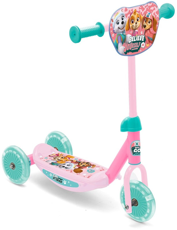 Vaikiškas paspirtukas Paw Patrol, mėtinė/rožinė