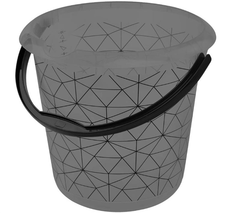 Wiadro Keeeper Polygon, 10 l, przezroczyste/czarne