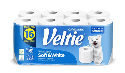POPIER TUALET VELTIE WHITE 16RUL