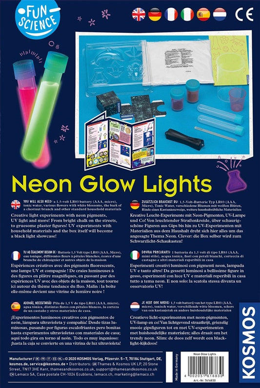 Eksperimentų rinkinys Kosmos Neon Glow Lights 1KS616830