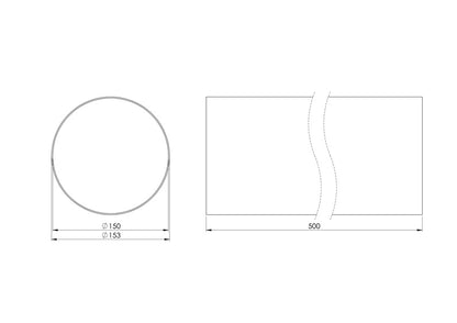 Ventiliacinis kanalas EUROPLAST D150, 0.5m