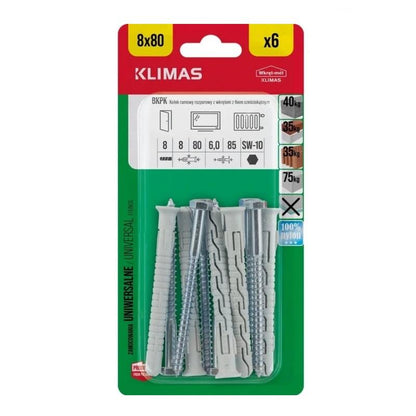 Wkret-Met KPK anchor, universal 8mm x 80mm, 6 pcs.