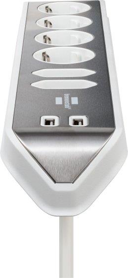 Przedłużacz domowy BRENNENSTUHL, 6 gniazd, 2 USB, 2 m