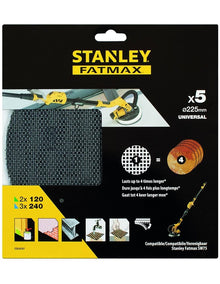 Šlifavimo tinkleliai Stanley Fatmax 225 mm STA39297-XJ 5 vnt