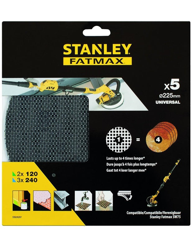 Šlifavimo tinkleliai Stanley Fatmax 225 mm STA39297-XJ 5 vnt