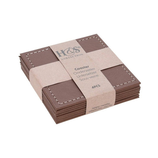 SET OF COASTERS ASSORTED COLORS 10X10CM 4 PCS