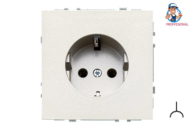 Socket LIREGUS MODERN, earthed, champagne colour