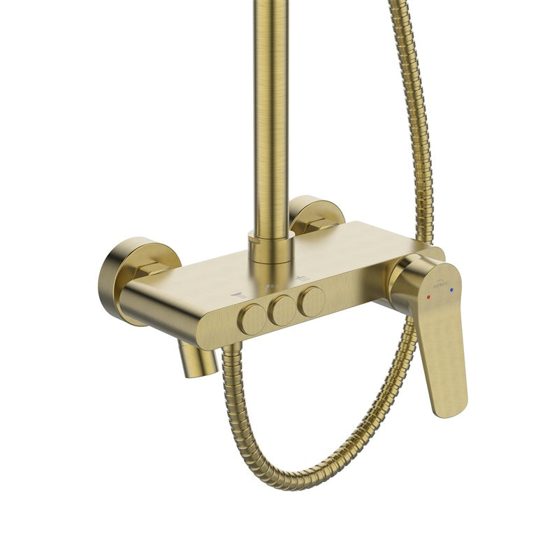 Dušo komplektas su maišytuvu Invena Nestos, aukso