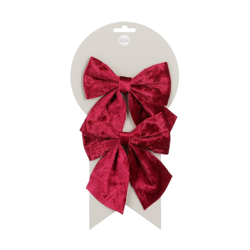 DECORATION RED RIBBONS 2PCS 12X13