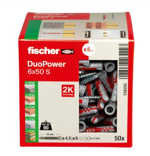 Kołek rozporowy Fischer DuoPower, 50 mm x 6 mm, 50 szt.