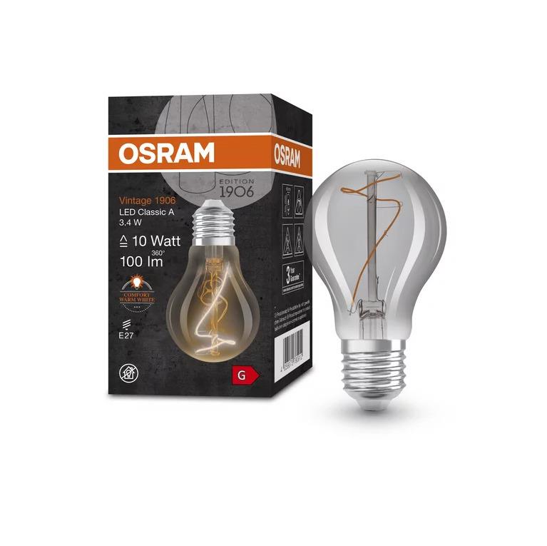 Light bulb Osram LED, A60, E27, 3.4W, 100lm, 1800K