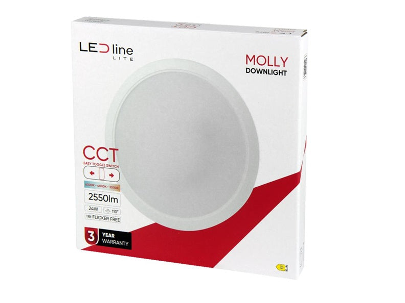 Recessed LED Downlight LED Line MOLLY, 24W, 3000-6000°K, LED
