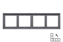 Four-gang frame LIREGUS MODERN, matte black