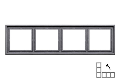 Four-gang frame LIREGUS MODERN, matte black