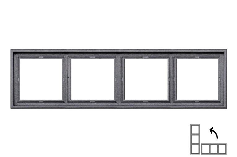 Four-gang frame LIREGUS MODERN, matte black