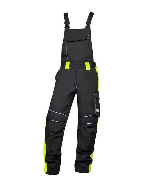 Work bib and brace overalls Ardon, black/yellow, size XXL