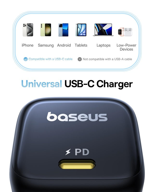 Telefono įkroviklis Baseus PicoGo GaN, USB Type-C, juoda 45W