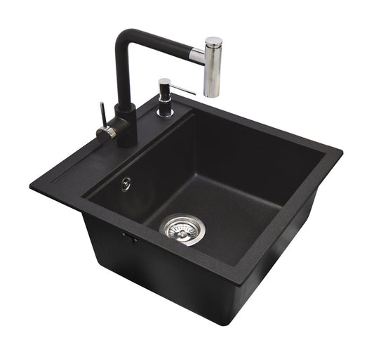 Zlewozmywak Tesa z baterią SQT100-601W-7783 czarny