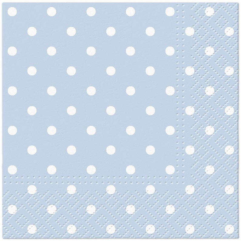 Popierinės servetėlės PAW Blue Dots, 25 cm x 25 cm, 20 vnt.