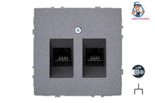 Computer socket LIREGUS MODERN, 2-gang, matt black.