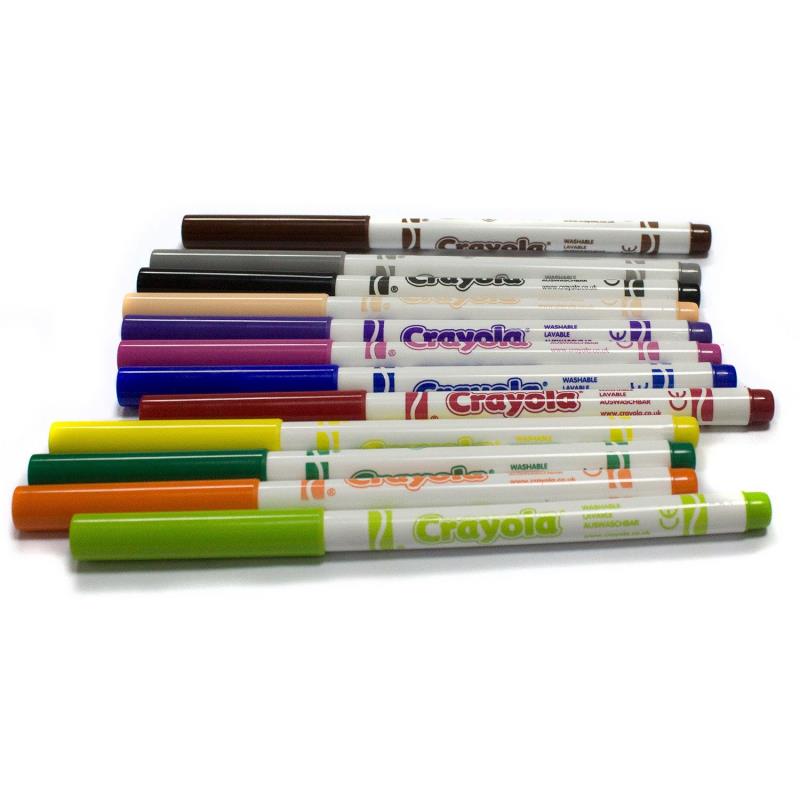 Flomasteriai Crayola, vienpusiai, 12 vnt.